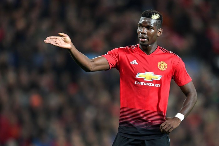 MANCHESTER, ENGLAND - OCTOBER 23:  Paul Pogba of Manchester United gestures during the Group H match of the UEFA Champions League between Manchester United and Juventus at Old Trafford on October 23, 2018 in Manchester, United Kingdom.  (Photo by Michael Regan/Getty Images)