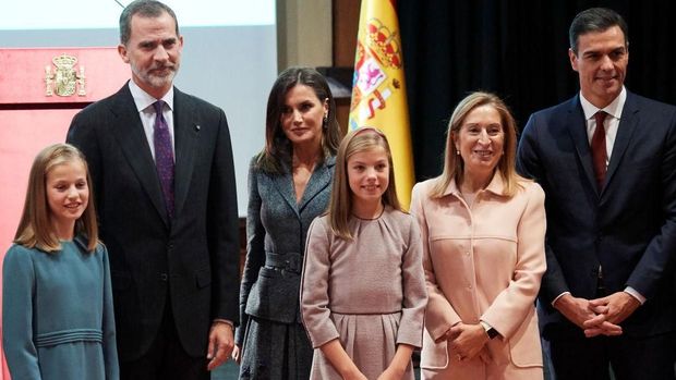 COVADONGA, SPAIN - SEPTEMBER 08:  Princess Leonor of Spain attends the Centenary of the creation of the National Park of Covadonga's Mountain and the opening of the Princess of Asturias viewpoint at Lagos de Covadonga on September 8, 2018 in Cangas de Onis, Spain on September 8, 2018 in Covadonga, Spain.  (Photo by Carlos Alvarez/Getty Images)