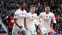 Gol kedua Rasford di musim ini. Penyerang Inggris itu belum produktif karena belum benar-benar mengamankan tempat di tim inti MU. (Foto: Alex Morton/Getty Images)