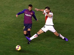 Dalam pertandingan ini Barcelona tidak diperkuat oleh Lionel Messi. Dia absen karena mengalami cedera retak tangan saat menghadapi Sevilla dua pekan lalu. Reuters/Javier Barbancho.