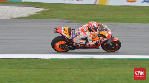 Marc Marquez masih agresif meskipun ia sudah mengantongi titel juara dunia musim ini.