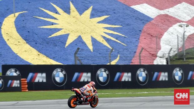 Marc Marquez finis pertama untuk kali kesembilan pada MotoGP 2018 di Sirkuit Sepang.