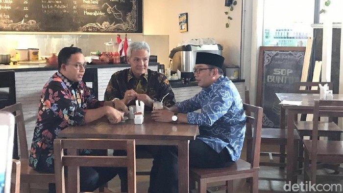 Anies, Ridwan Kamil, Ganjar di Balai Kota DKI (Zhacky/detikcom)