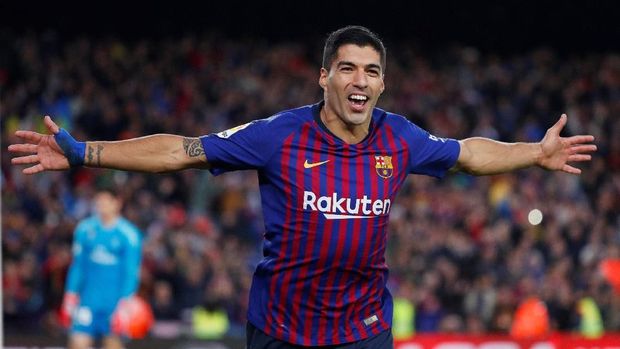 Luis Suarez sudah mencetak 12 gol di Liga Spanyol musim ini.