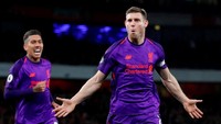 James Milner memang bukan gelandang yang identik dengan keindahan, tapi dia begitu penting untuk Liverpool. Dia mahir bermain di berbagai posisi termasuk bek kanan dan bek kiri. Meski berumur 32 tahun, Milner punya statistik mumpuni (Matthew Childs/Reuters)