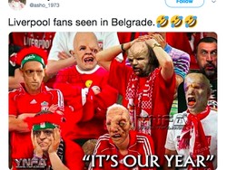 Fans Liverpool yang datang jauh-jauh ke Serbia pun harus menanggung kekecewaan melihat tim kesayanganya tersungkur. (Foto: Twitter)