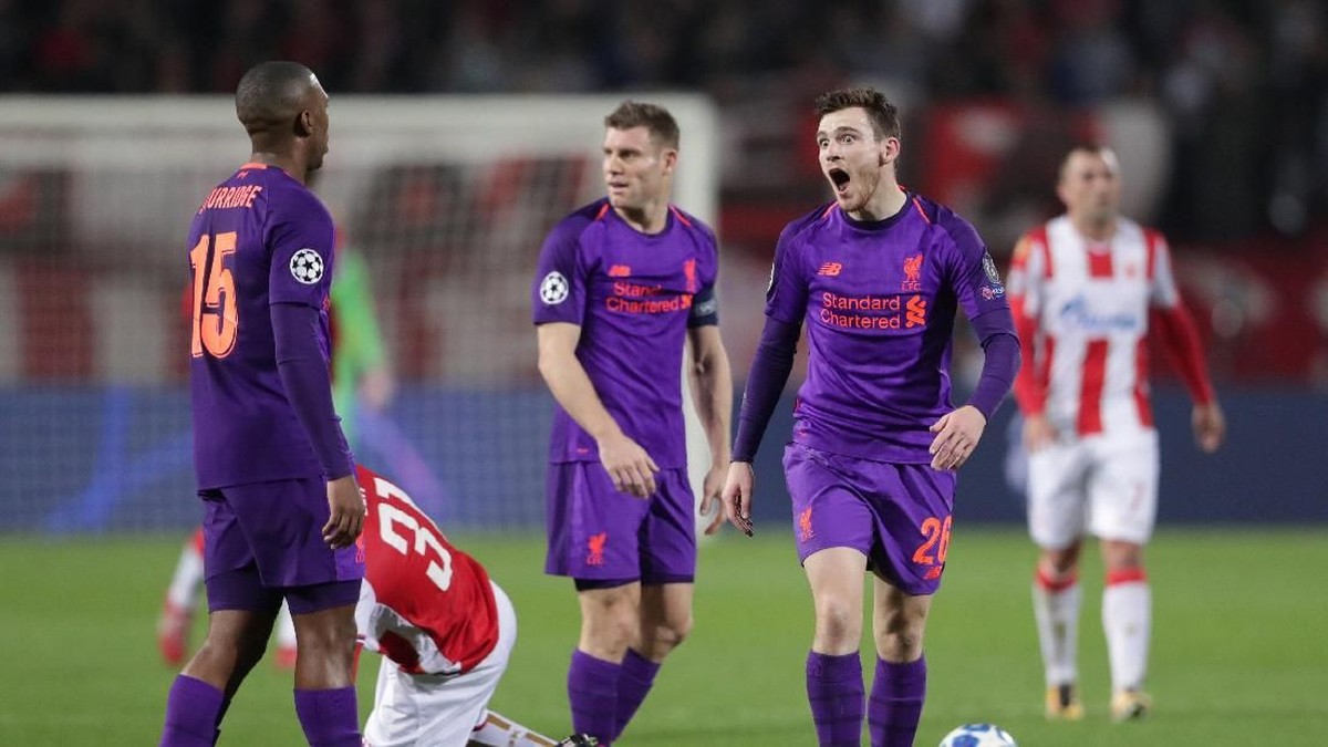 Liverpool kalah 0-2 di markas Red Star Belgrade. (Foto: Marko Djurica/REUTERS)