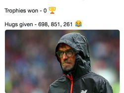 Kalau ada yang heran kenapa Liverpool kalah, mungkin harus ingat kalau manajer Juergen Klopp memang belum menyumbang trofi apapun untuk Si Merah. (Foto: Twitter)
