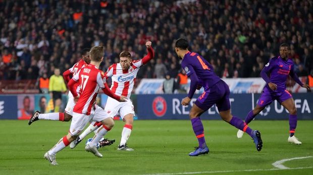 Hasil Liga Champions: Liverpool Tumbang di Kandang Red Star