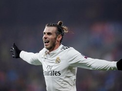 Gareth Bale membuat gol keempat Real Madrid di babak pertama yang sekaligus mengakhiri puasa golnya sejak September lalu. (David W Cerny/REUTERS)