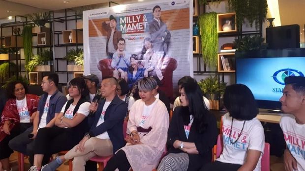 Suasana jumpa pers film Milly & Mamet