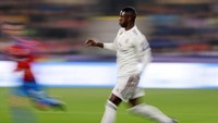 Vinicius Junior dimainkan sebagai pengganti di pertengahan babak kedua tapi sayang tidak mampu bikin gol. (David W Cerny/REUTERS)