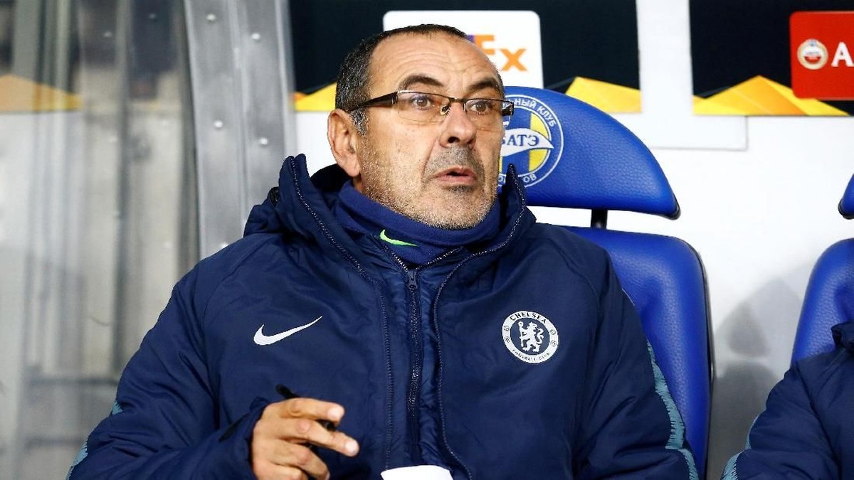 Maurizio Sarri tak puas dengan performa Chelsea lawan BATE Borisov (Vasily Fedosenko/Reuters)