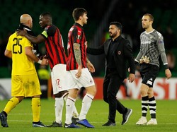 Sebab, perolehan angka Milan di grup disamai oleh Olympiakos yang menang 5-1 atas Dudelange. REUTERS/Marcelo Del Pozo.