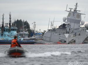 Tabrak Tanker Minyak, Kapal Perang Norwegia Nyaris Tenggelam