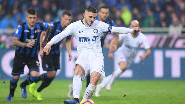 Mauro Icardi sempat memperkecil ketertinggalan Inter Milan ketika bertemu dengan Atalanta.
