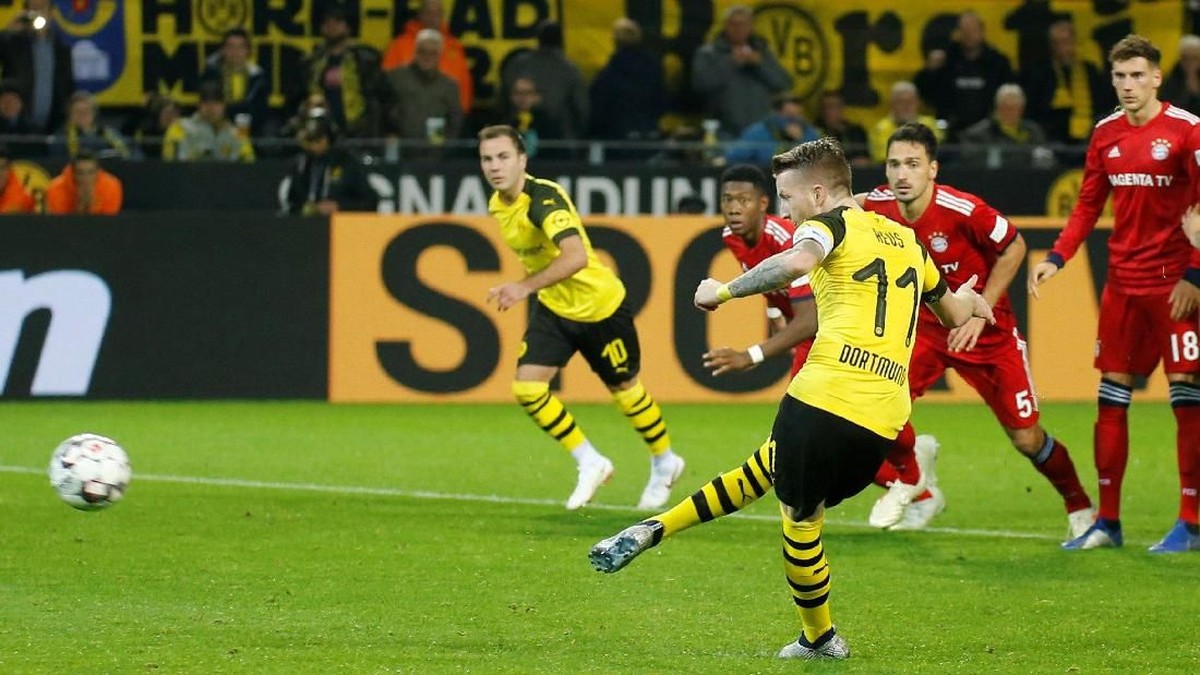 Borussia Dortmund menang 3-2 atas Bayern Munich di laga bertajuk Der Klassiker. (Foto: Leon Kuegeler/Reuters)