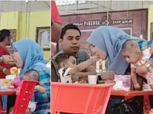 Manisnya Momen Balita Suapi Ibu Usai Melihat Ayahnya Lakukan Hal Sama