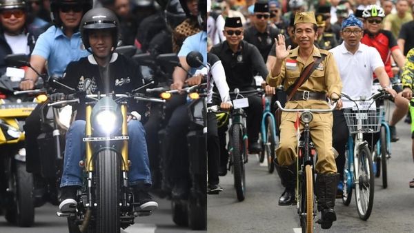 Foto: Gaya Jokowi Tunggangi Motor hingga Ontel di Bandung