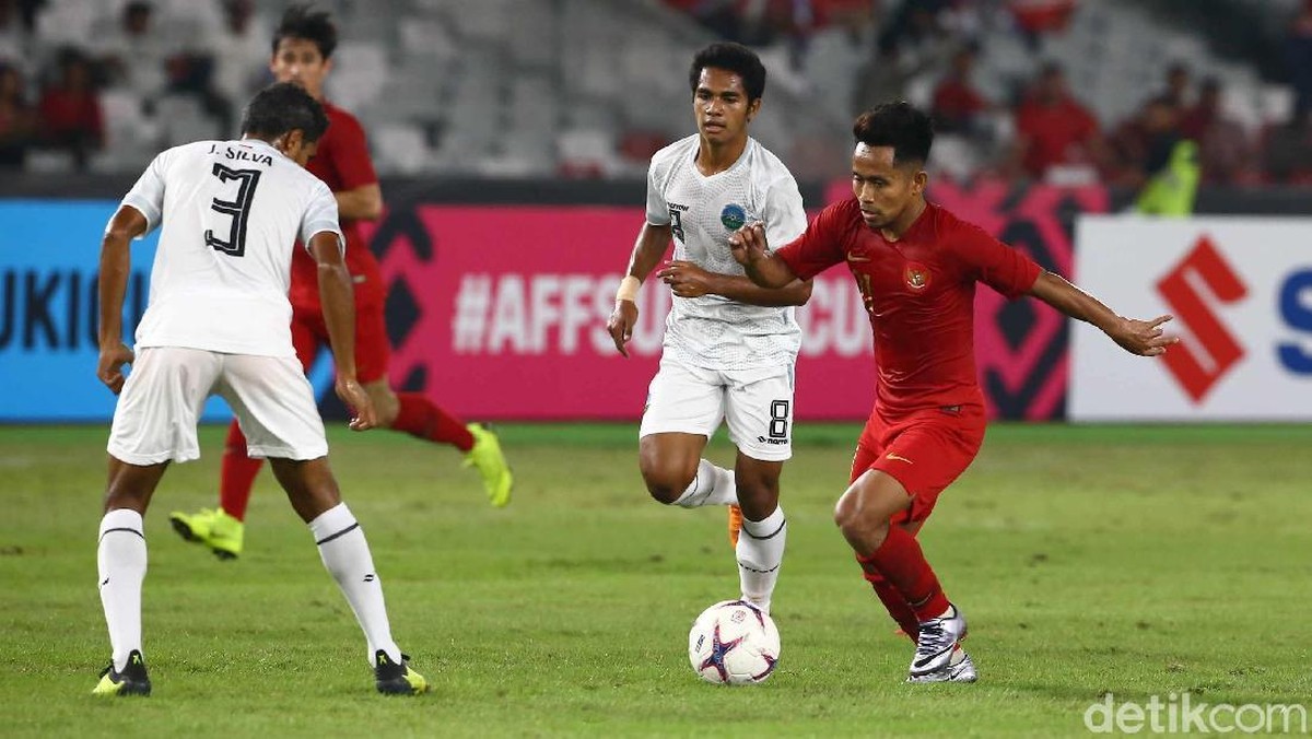 Timnas Indonesia saat mengalahkan Timor Leste. (Foto: Pradita Utama/detikcom)