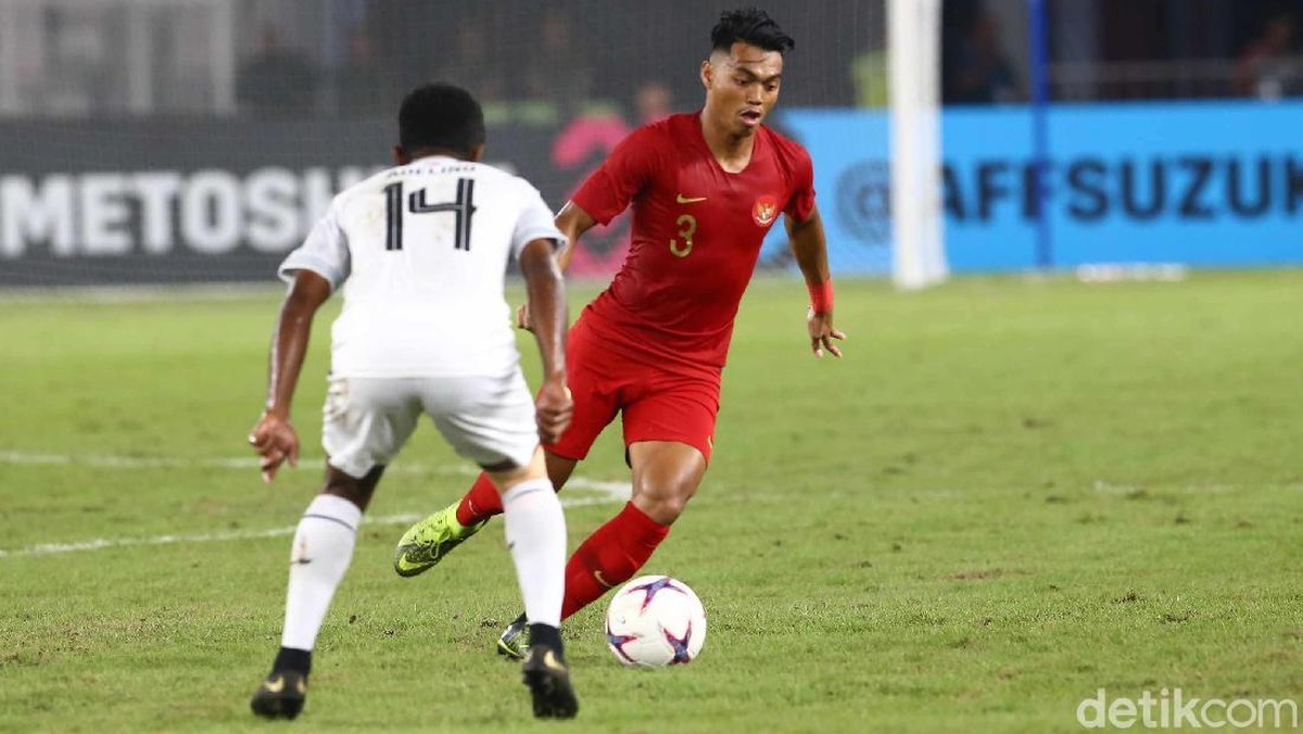 Alfath Fathier mencetak gol di laga debut kompetitifnya bersama Timnas Indonesia. (Foto: Pradita Utama/detikcom)