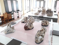 Ratusan Batuan Hingga Fosil Ada di Etalase Taman batu