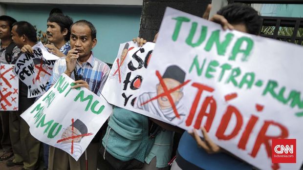 Warga Tunanetra Demo MUI Tuntut Maaf Ma'ruf soal Budek-Buta