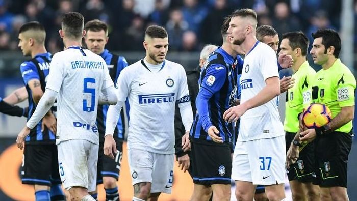 Kekalahan telak dari Atalanta bagai tamparan di wajah Inter Milan. (Foto: Miguel Medina/AFP Photo) Kekalahan telak dari Atalanta bagai tamparan di wajah Inter Milan. (Foto: Miguel Medina/AFP Photo)
