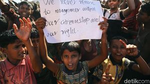 Aksi Pengungsi Rohingya Tolak Repatriasi