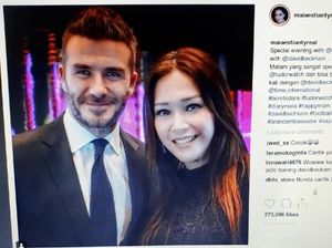 Bikin Iri! Maia Semringah Banget Foto Bareng David Beckham