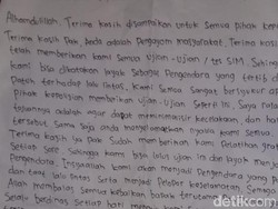 Tulis Surat untuk Polisi Setelah Lulus Ujian SIM, Ini Kata Wisely