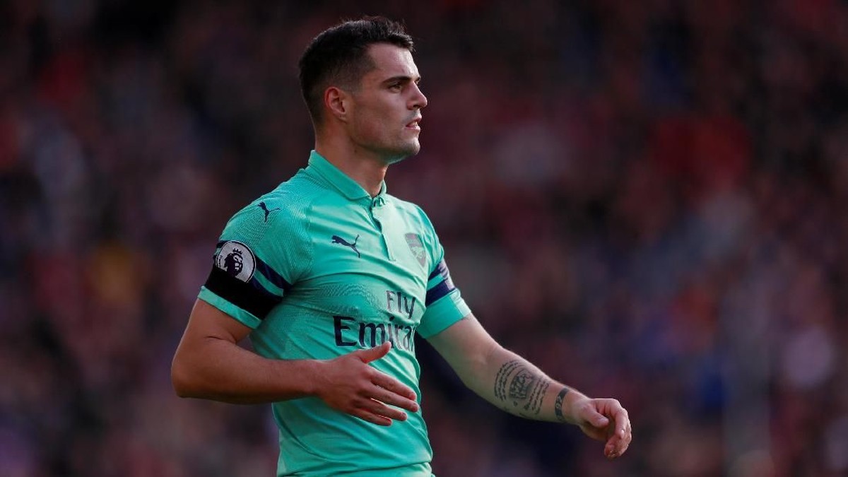 Granit Xhaka tepis rumor Inter Milan. (Foto: Andrew Couldridge/Action Images via Reuters)