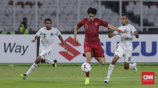 Timnas Indonesia vs Timor Leste Pesepak bola Indonesia Gavin Kwan Adsit