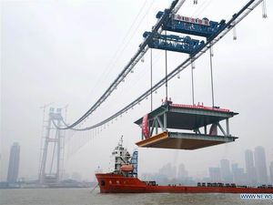 Jembatan Gantung Ganda Terpanjang di Dunia Dikebut