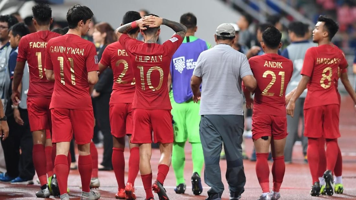 Timnas Indonesia kalah 2-4 dari Thailand di Piala AFF 2018. (Foto: ANTARA FOTO/Akbar Nugroho Gumay/kye)