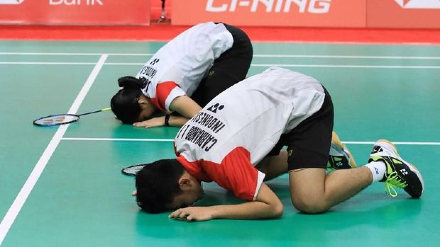 Leo/Indah tidak menyangka bisa menjadi juara di Kejuaraan Dunia Bulutangkis Junior 2018.
