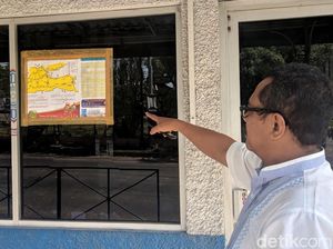 Penampakan Pos Lantas yang Dilempar Batu di Lamongan