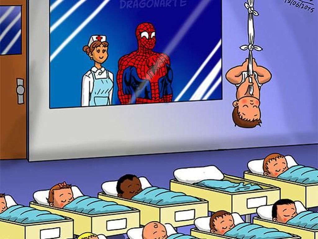 Ilustrasi Kocak! Ketika Superhero Punya Bayi Ilustrasi Kocak! Ketika Superhero Punya Bayi