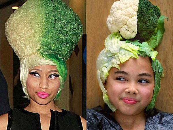Kocak! Gadis Kecil Ini Tiru Gaya Selebritis Pakai Makanan