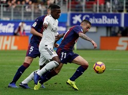 Meski cuma memiliki kurang dari 40% penguasaan bola, Eibar mampu bermain efisien. Sebanyak 14 percobaan dilepaskan dengan delapan yang mengarah ke gawang (!) Foto: Reuters