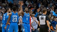 Oklahoma City Thunder menjadi tim ketiga dengan rata-rata gaji per tahun pemain intinya mencapai 7,85 juta pounds atau sekitar Rp 145,6 miliar. (Foto: J Pat Carter/Getty Images)