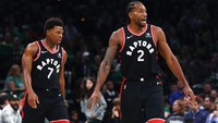 Peringkat keenam jadi tempat Toronto Raptors. Kawhi Leonard dkk punya rata-rata gaji per tahun mencapai 7,57 juta pounds atau sekitar Rp 140 miliar. (Foto: Tim Bradbury/Getty Images)