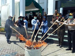 Barang Bukti Senilai Puluhan Juta di Ponorogo Dimusnahkan