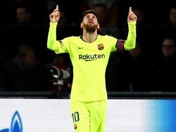 Aksi Lionel Messi menerobos pertahanan PSV berakhir dengan gol spektakuler. Dia memimpin Barcelona menang 2-1 atas PSV dan mendapatkan nilai 9,5. (Foto: Getty Images)