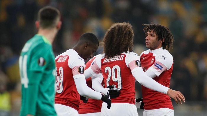 Arsenal menang 3-0 atas Vorskla Poltava. (Foto: Valentyn Ogirenko/REUTERS) Arsenal menang 3-0 atas Vorskla Poltava. (Foto: Valentyn Ogirenko/REUTERS)