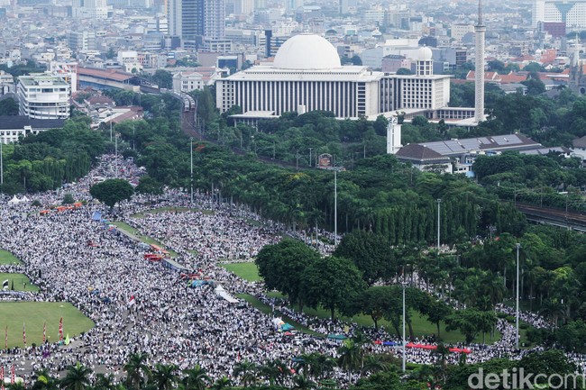 Foto Reuni Akbar Mujahid Aksi 212 dari Langit Monas