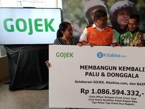 Belasan Ribu Pemakai Go-Pay Sumbang Korban Gempa Palu Rp 1 M