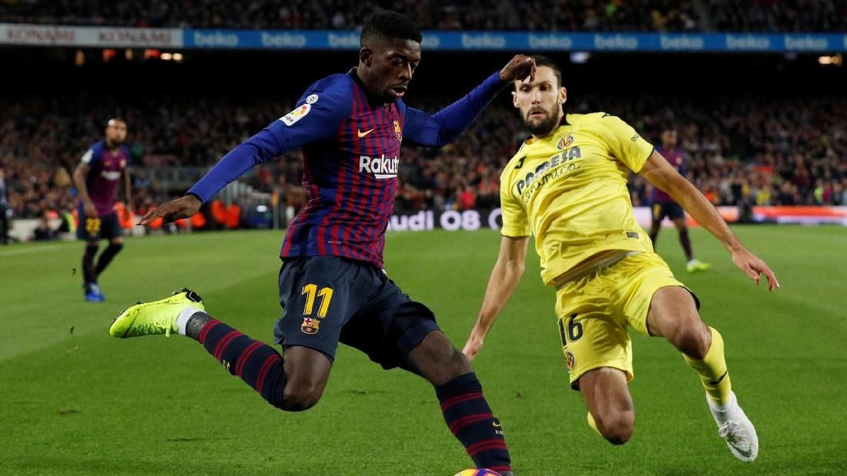 Pemain Barcelona, Ousmane Dembele. Foto: Albert Gea/Reuters
