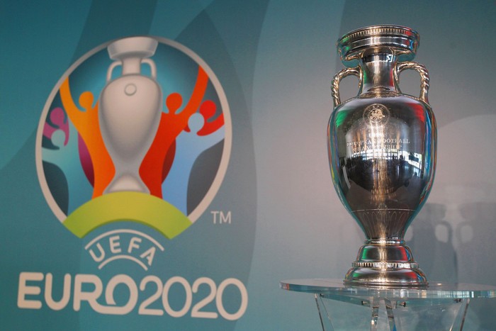 ROME, ITALY - SEPTEMBER 22:  A general view of UEFA Euro Trophy in the Stadio Olinpico during the UEFA Euro Roma 2020 Official Logo unveiling at Palazzo delle Armi on September 22, 2016 in Rome, Italy.  (Photo by Paolo Bruno/Getty Images)