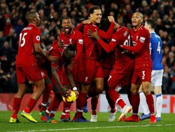 Liverpool keluar sebagai pemenang Derby Merseyside jilid I Liga Inggris 2018/19. REUTERS/Phil Noble.